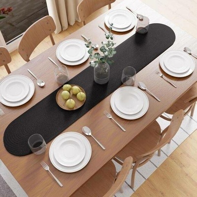 Encasa XO Ubrus Ručně vyrobený žebrovaný design z bavlny 30x137 cm