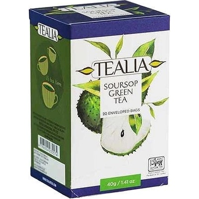 Tealia Soursop Green Tea zelený čaj s graviolou 20 sáčků