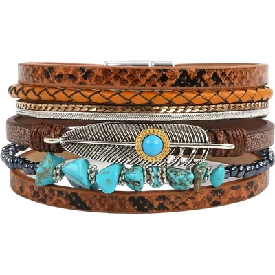Gaira náramok Boho 3157 hnedá