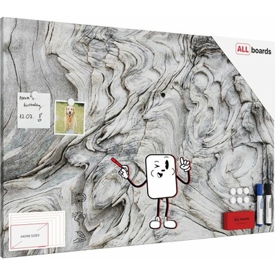 ALLboards Magnetická tabuľa METALboards, SKAMENĚLÉ DREVO 90 x 60 cm MB96_00111