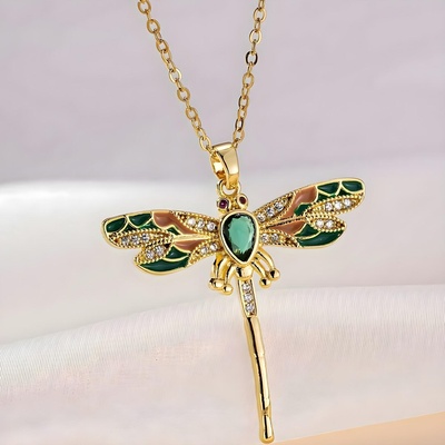 HARAHU Колие Водно конче - Златна / Зелена kp38869 (38869)