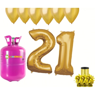 HeliumKing Helium párty set na 21. narozeniny se zlatými balónky