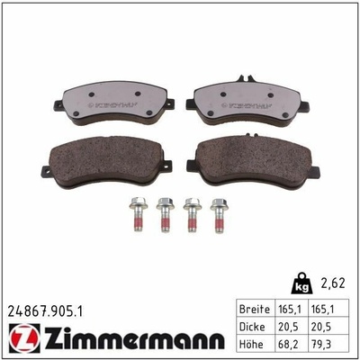 Sada brzdových platničiek kotúčovej brzdy ZIMMERMANN 24867.905.1