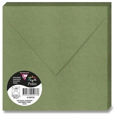 Barevná obálka Clairefontaine 165 × 165 mm, olizová, 20 ks tm. zelená, 165 × 165 mm