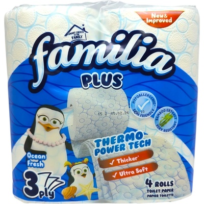 Familia тоалетна хартия, Ароматизирана, 4 броя, Океан Фреш
