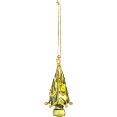 Bloomingville Sklenená vianočná ozdoba Cherlyn Green Yellow