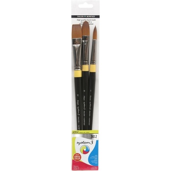 Daler-Rowney System3 Acrylic Brush Stiff Synthetic Комплект четки 3 бр (281300302)