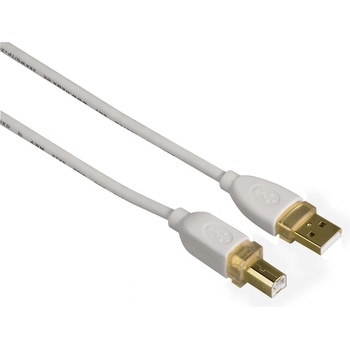 Hama 78462 USB Connecting Cable, A-Plug - B-Plug, 1,8m, white