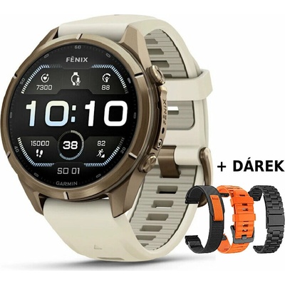 Garmin Fenix 9 Pro 43 mm AMOLED inReach Gold Cream/Fog Gray 010-04335-21