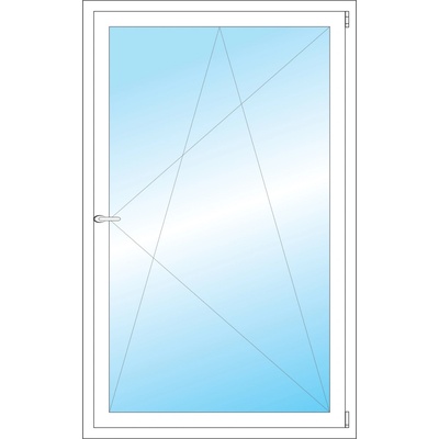 Okna Hned Plastové okno 1000 x 1600 mm bílé otevíravé a sklopné pravé