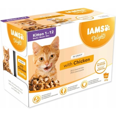 Iams Cat Senior Kuře v omáčce 85 g