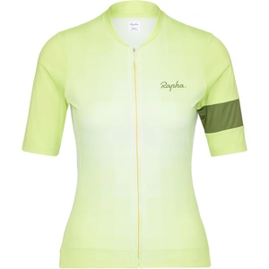 Rapha Дамска фланелка с къс ръкав за колоездене Rapha Women's Core Jersey Cycling jersey - Silver / Yellow (156-2650-1412)