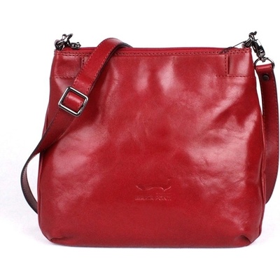 Marta Ponti luxusní dámská kožená crossbody kabelka 6019 tmavěčervená
