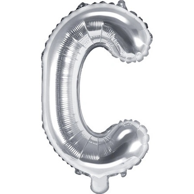 PartyDeco Foliové písmeno C stříbrné 35 cm