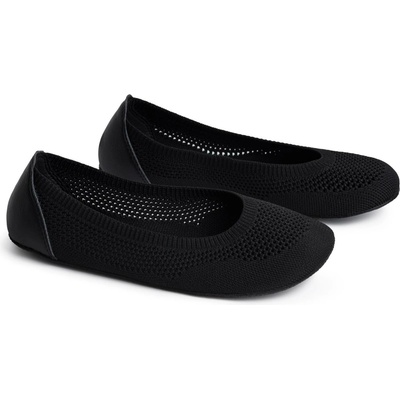 Ahinsa Shoes Ahinsa Pletené balerínky SOFTY černé