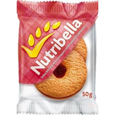 Nutribella Sušenky plněné višňově-jablečnou náplní s fruktózou 50 g