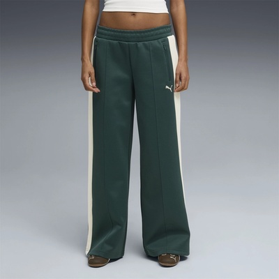 PUMA Дамски анцуг Puma Womens T7 Low Rise Open Hem Poly Joggers - Green Terrain