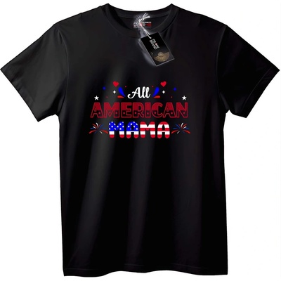 NOONEBRAND Тениска Американска Майка - 7XL, Black