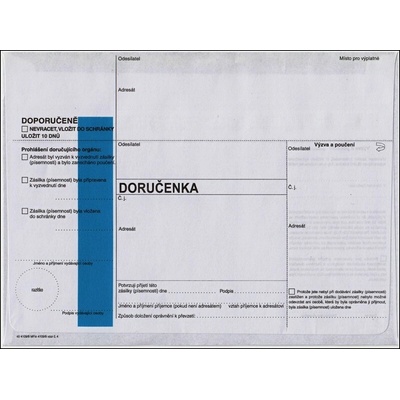 doručenka C5 s KP modrý pruh