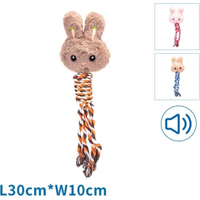 Nobleza plyšová hračka Zajac s lanom 30 cm hnedá