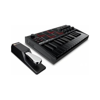 AKAI Midi Controller + Sustain Pedal Bundle - MPKMINI3B