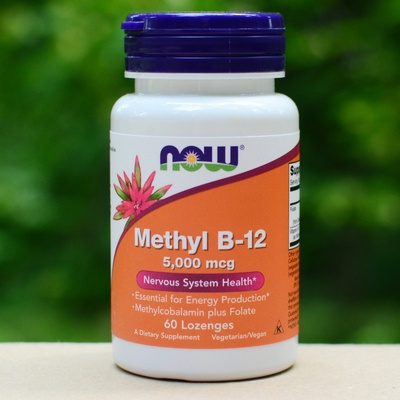 Now Foods Vitamín B12 5000 mcg Methyl 60 cucací tabliety