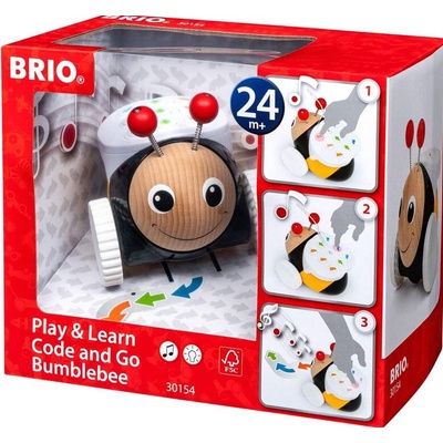 BRIO Интерактивна дървена играчка Brio - Пчеличка Code & Go (30154)