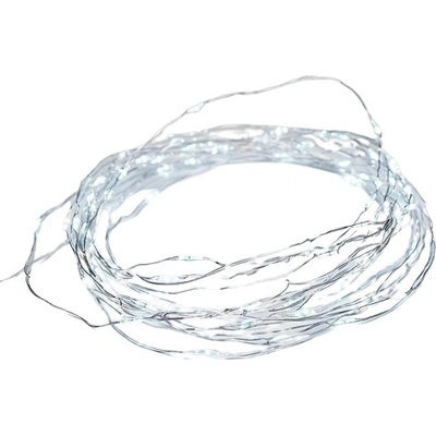 ACA Lighting LED dekoračná strieborná girlanda 20 LED studená biela farba 2x batéria AA 200 cm IP20