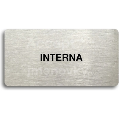 ACCEPT Piktogram INTERNA - stříbrná tabulka - černý tisk bez rámečku