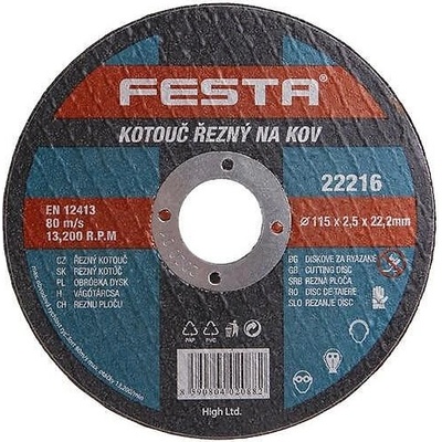 FESTA Режещ диск за метал 115 х 2.5 х 22.2 мм festa 22216 (22216)