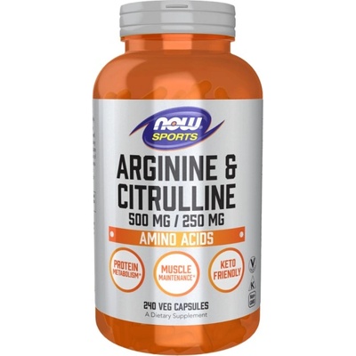 NOW Arginine & Citrulline [240 капсули]