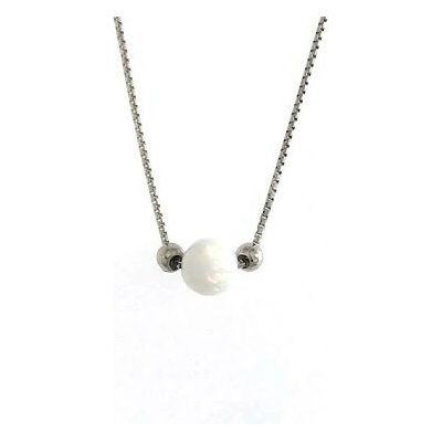 InfinitySilver Strieborný náhrdelník s bielou opálovou guľôčkou 47610642B