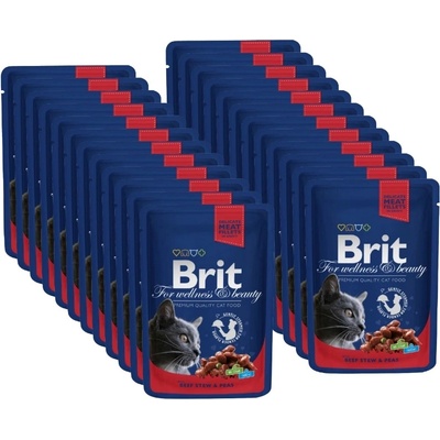 Brit cat говеждо месо и грах 24x100г