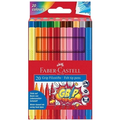 Faber-Castell Флумастери Grip, 20 цвята (1010180093)