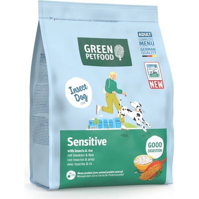 Green Petfood InsectDog Sensitive s hmyzom a ryžou 0,9 kg