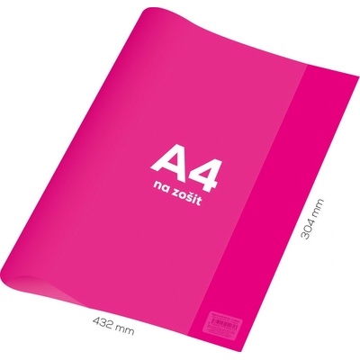 Obal na zošit A4 pvc Neon Color transparentný ružový