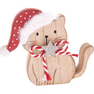 Dakls Дървена Коледна фигурка (височина 10 cm) Cat - Dakls (KAT22029)