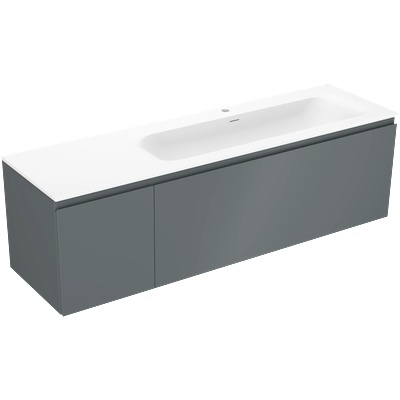 Orio баня шкаф 160 см с мивка Vela дясна, 1S, 1D, графит мат/бял мат - 91A13-16047-3-BBFF66-W23P01 (91A13-16047-3-BBFF66-W23P01)