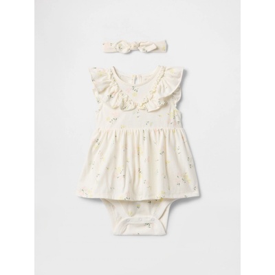 GAP Baby set šatů a čelenky Bílá Bílá