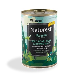 Naturest® Консерва за кучета с диво свинско, говеждо и кафяв ориз