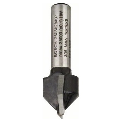 BOSCH Drážkovací fréza tvaru v 8 mm, d1 16 mm, l 16 mm, g 45 mm, 90°