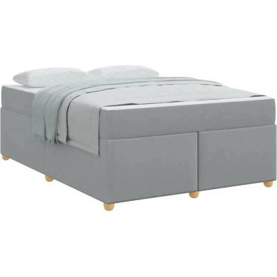 zahrada-XL 3399363 Rám postele s matrací Světle šedá textil