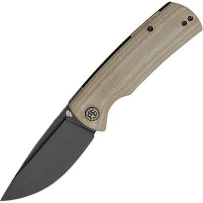 Petrified Fish PFP01 Beluga Black Stonewash K110 Khaki Micarta PFP01KAMW
