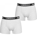 Lonsdale Trunks Mens Grey 2 Pack
