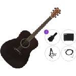 Yamaha FX400 Premium SET Smoky Black Електро-акустична китара Дреднаут