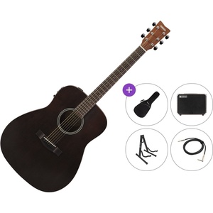 Yamaha FX400 Premium SET Smoky Black Електро-акустична китара Дреднаут