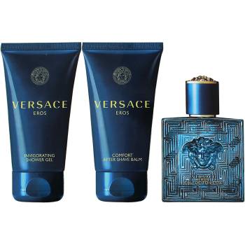 Versace Eros подаръчен комплект Man toaletní voda 50 ml + sprchový gel 50 ml + balzám po holení 50 ml
