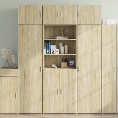 vidaXL Шкаф за съхранение, дъб сонома, 70x42, 5x225 см, инженерно дърво (3281317)