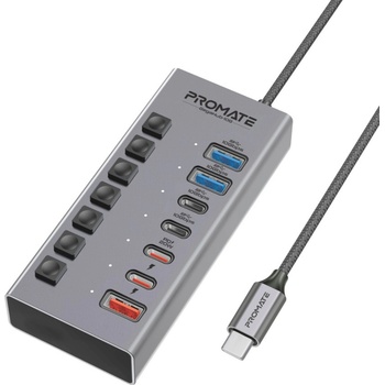 Image 1 of ProMate Хъб Promate 7-in-1 High Speed Multi-Ports 10Gbps Data and Charging Hub