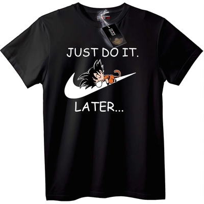 NOONEBRAND Тениска Направи го по-късно - Goku - L, White